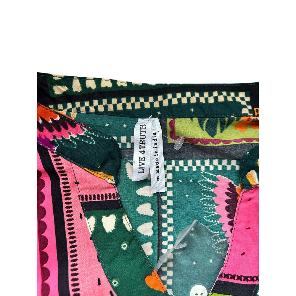 LIVE 4 TRUTH Tropical Boho Parrot Patchwork Mini Dress Size Small NWT - Picture 3 of 4